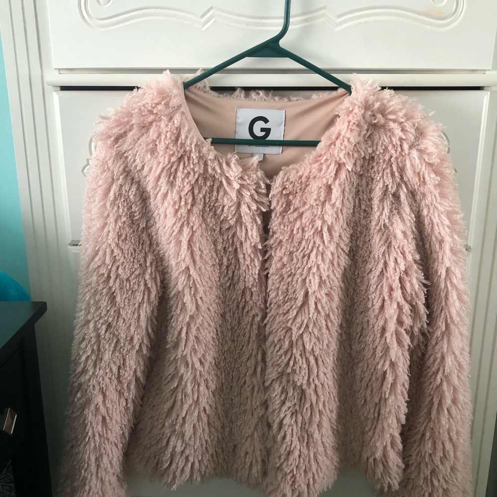 Guess Pink Furry Jacket